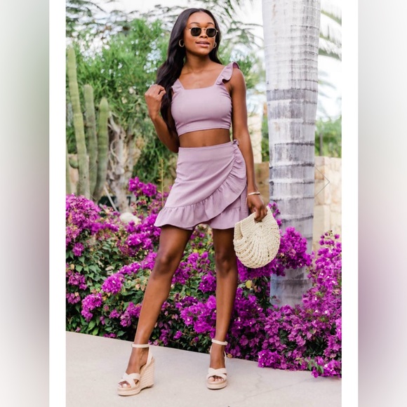 Meant to be top & skirt set 💜 Mauve purple small - Picture 1 of 9
